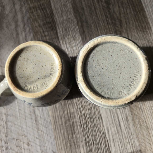 Vintage Home Sweet Home Speckled Stoneware Creamer & Sugar Blue Floral Farmhouse - Picture 2 of 15